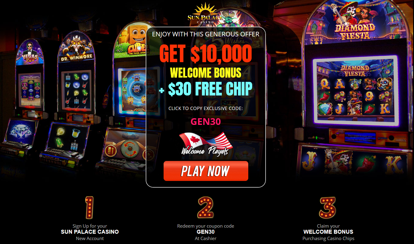 $10,000 WELCOME BONUS + $30 FREE CHIP $10,000 WELCOME BONUS + $30 FREE CHIP